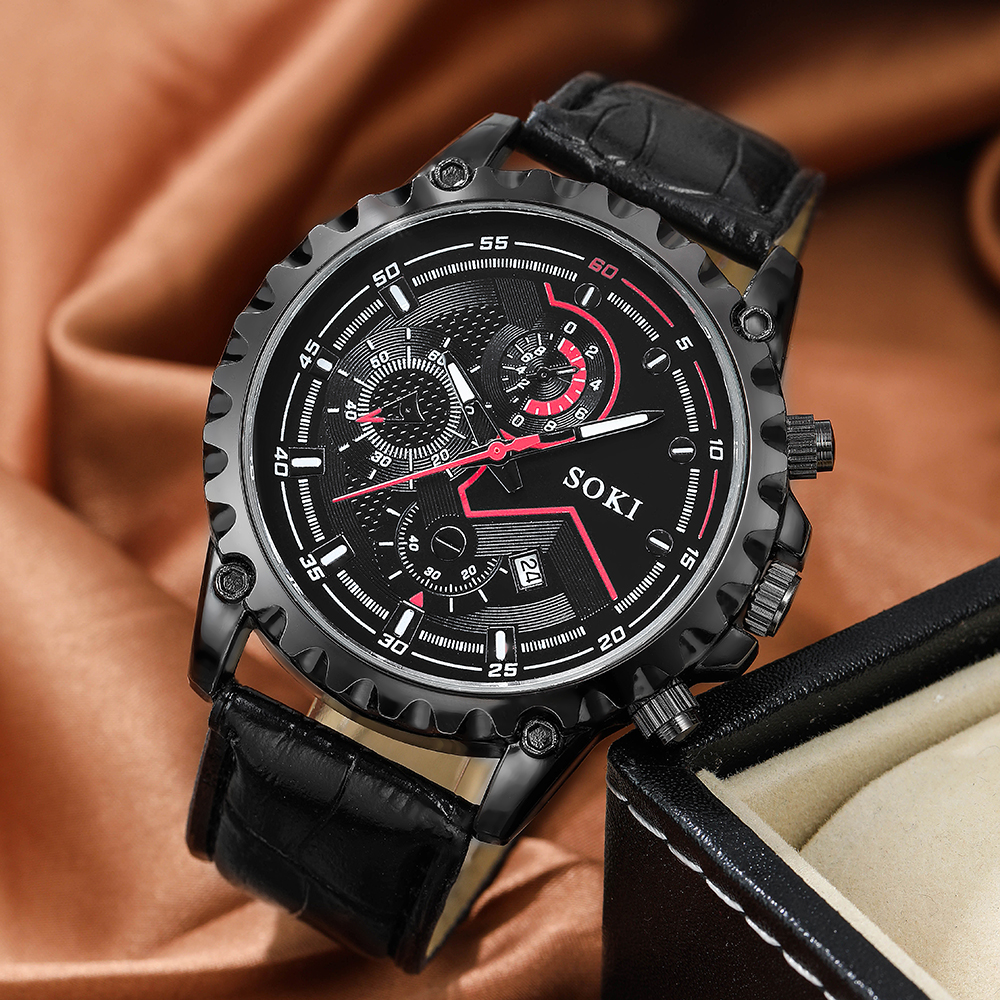 Fashion Solid Color Buckle Quartz Menu0027s Watches