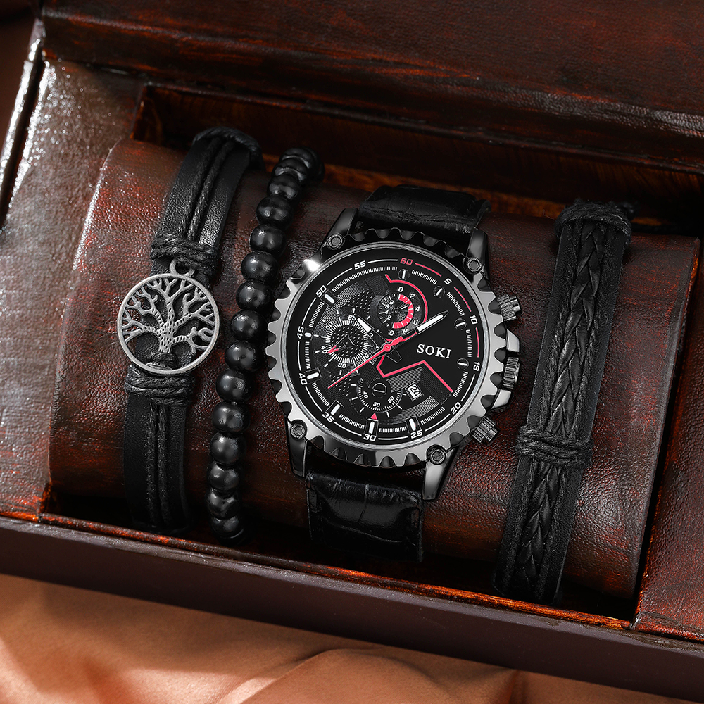Fashion Solid Color Buckle Quartz Menu0027s Watches