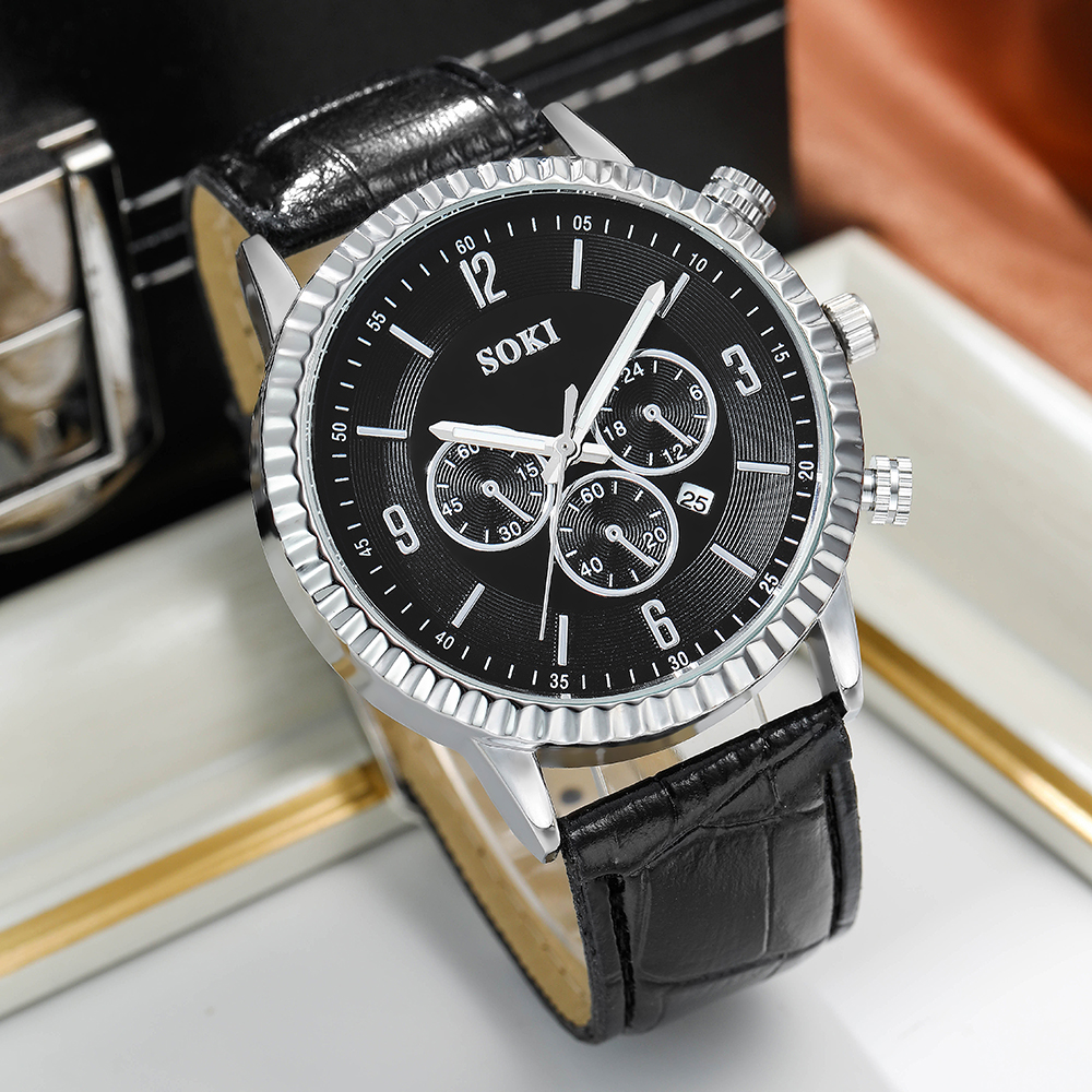 Fashion Solid Color Buckle Quartz Menu0027s Watches