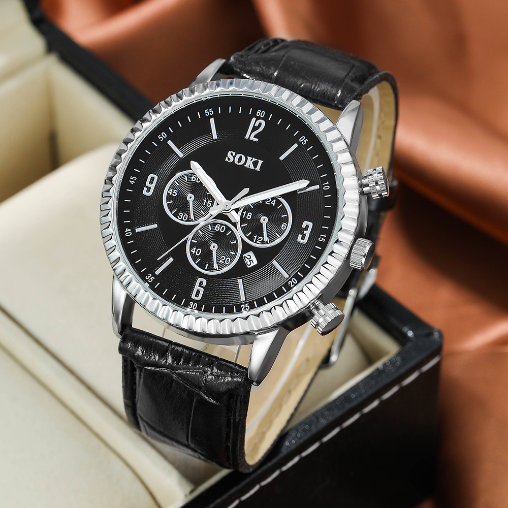 Fashion Solid Color Buckle Quartz Menu0027s Watches