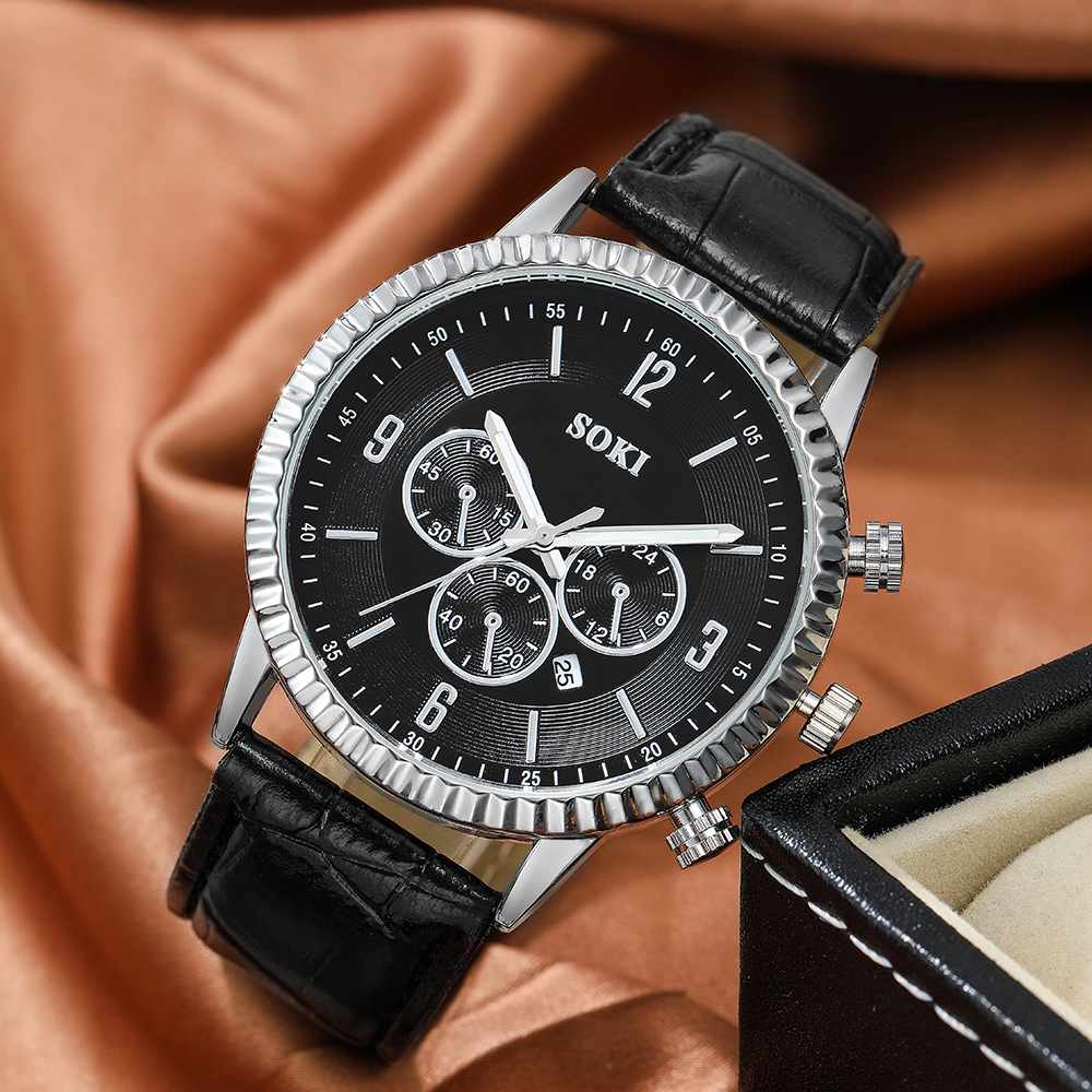Fashion Solid Color Buckle Quartz Menu0027s Watches