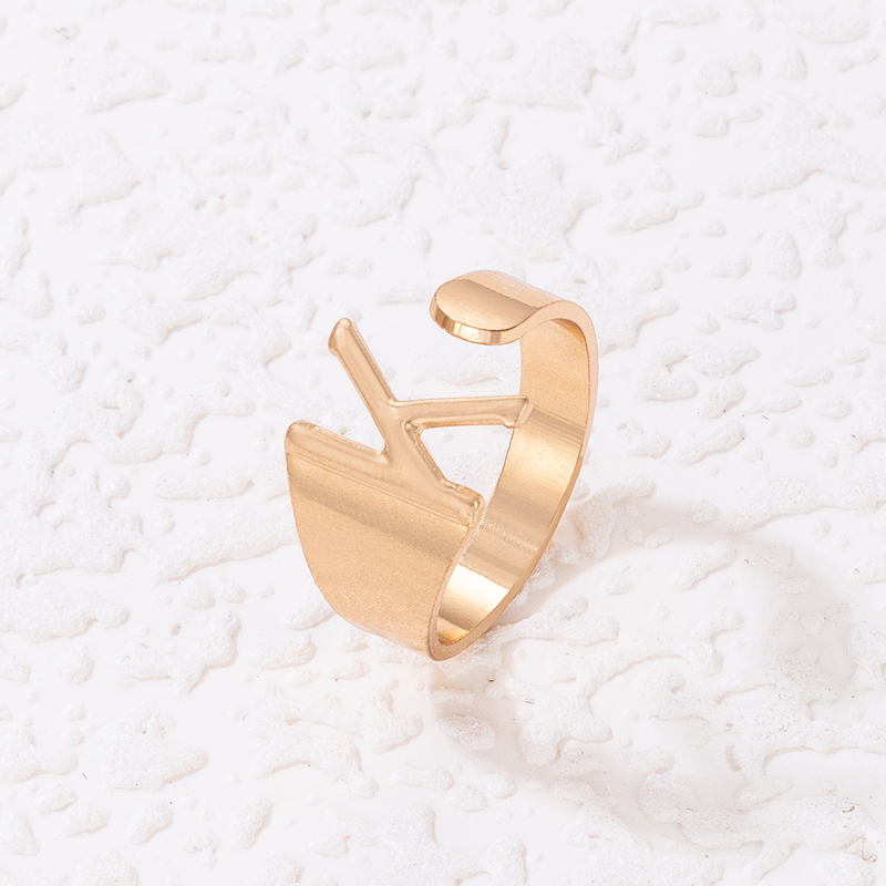 Simple Style Letter Alloy Plating Unisex Open Ring