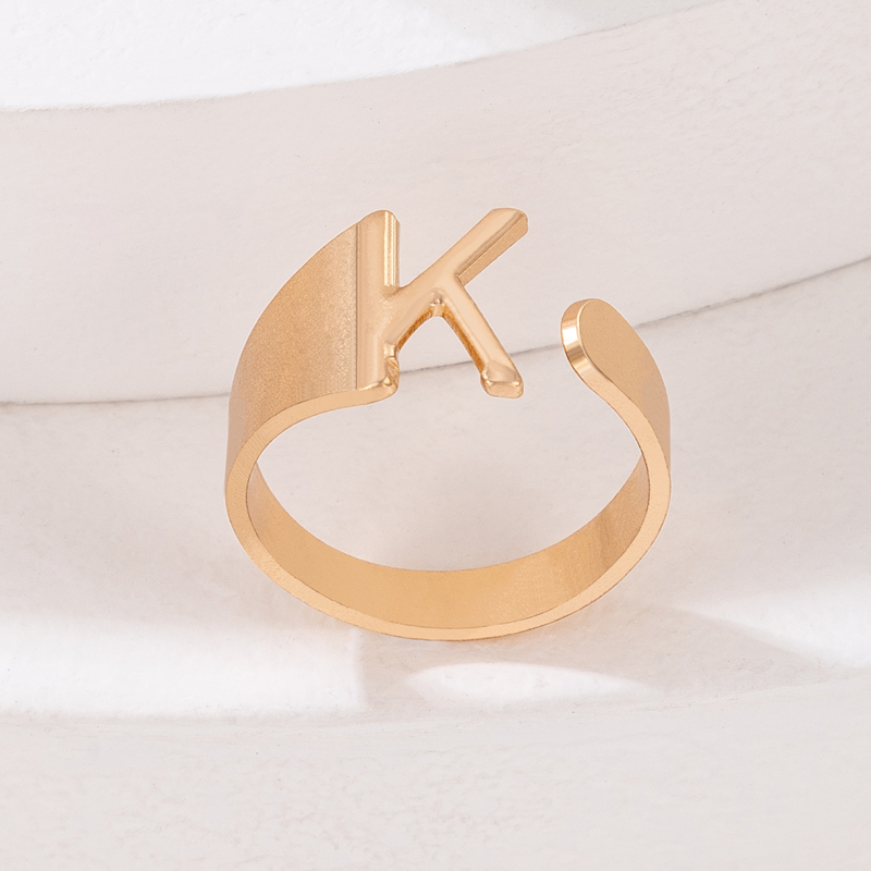 Simple Style Letter Alloy Plating Unisex Open Ring