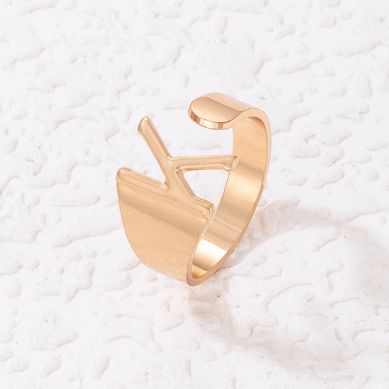 Simple Style Letter Alloy Plating Unisex Open Ring