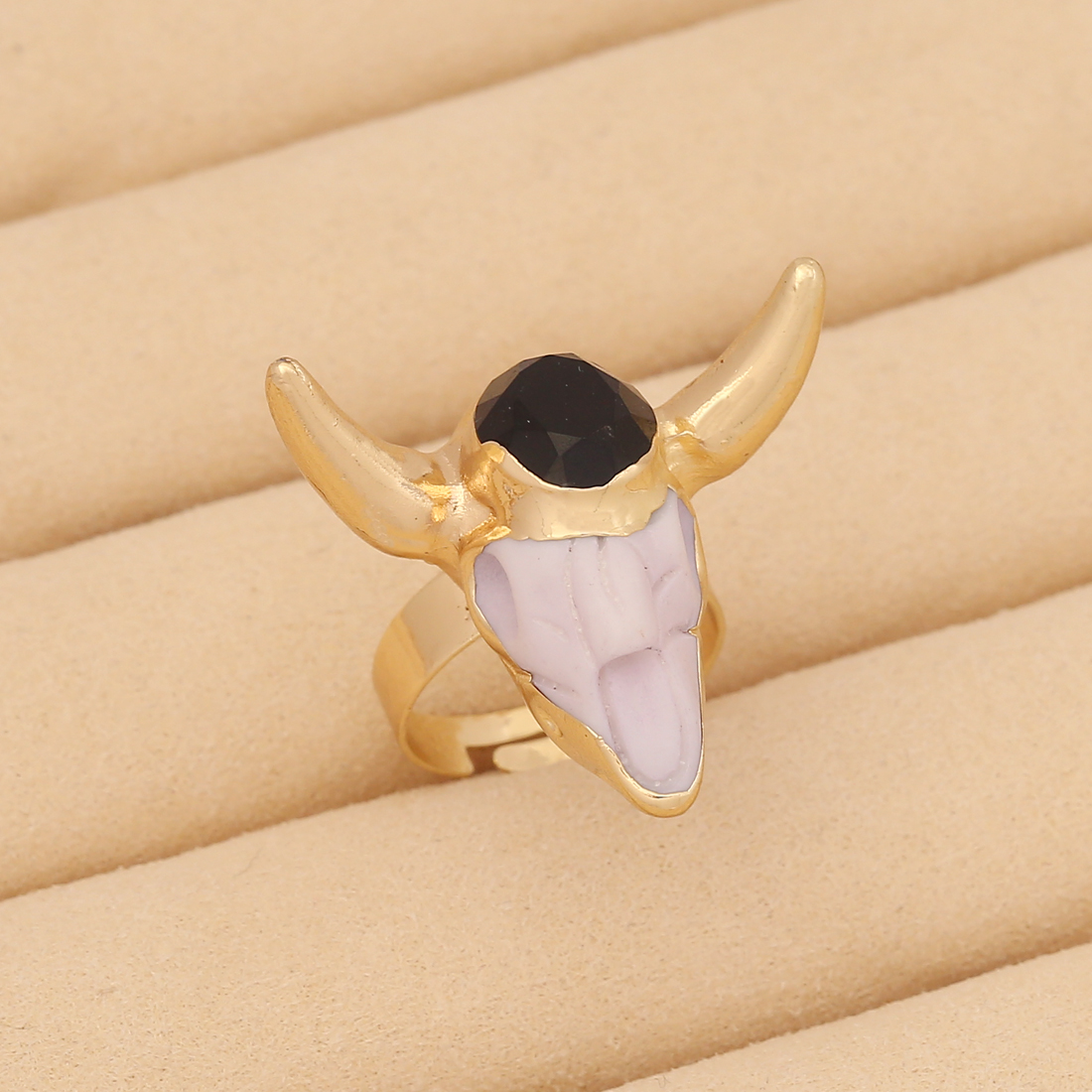 Retro Cattle Alloy Resin Womenu0027S Open Ring 1 Piece