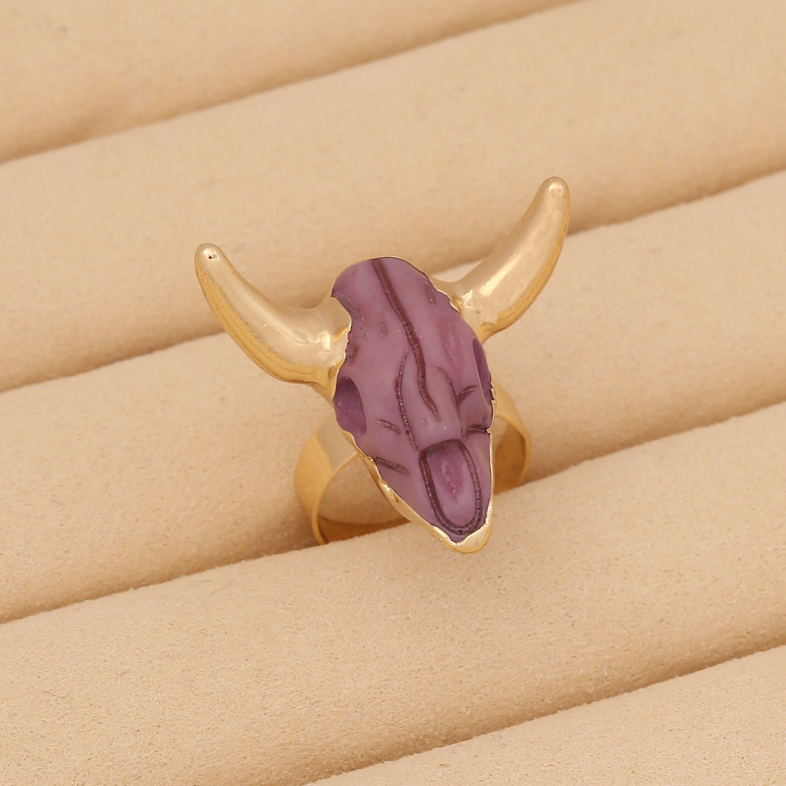 Retro Cattle Alloy Resin Womenu0027S Open Ring 1 Piece