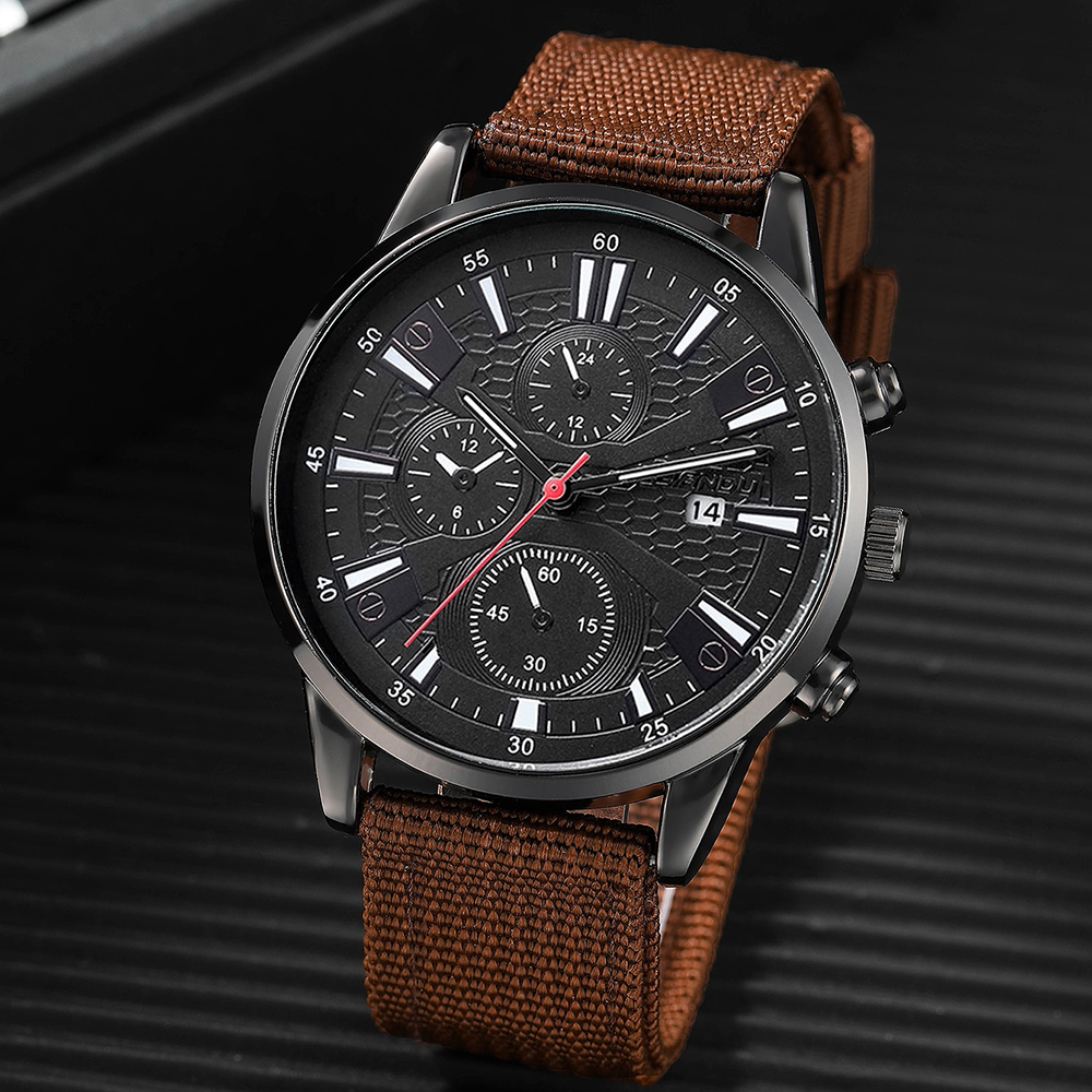 Fashion Solid Color Buckle Quartz Menu0027s Watches
