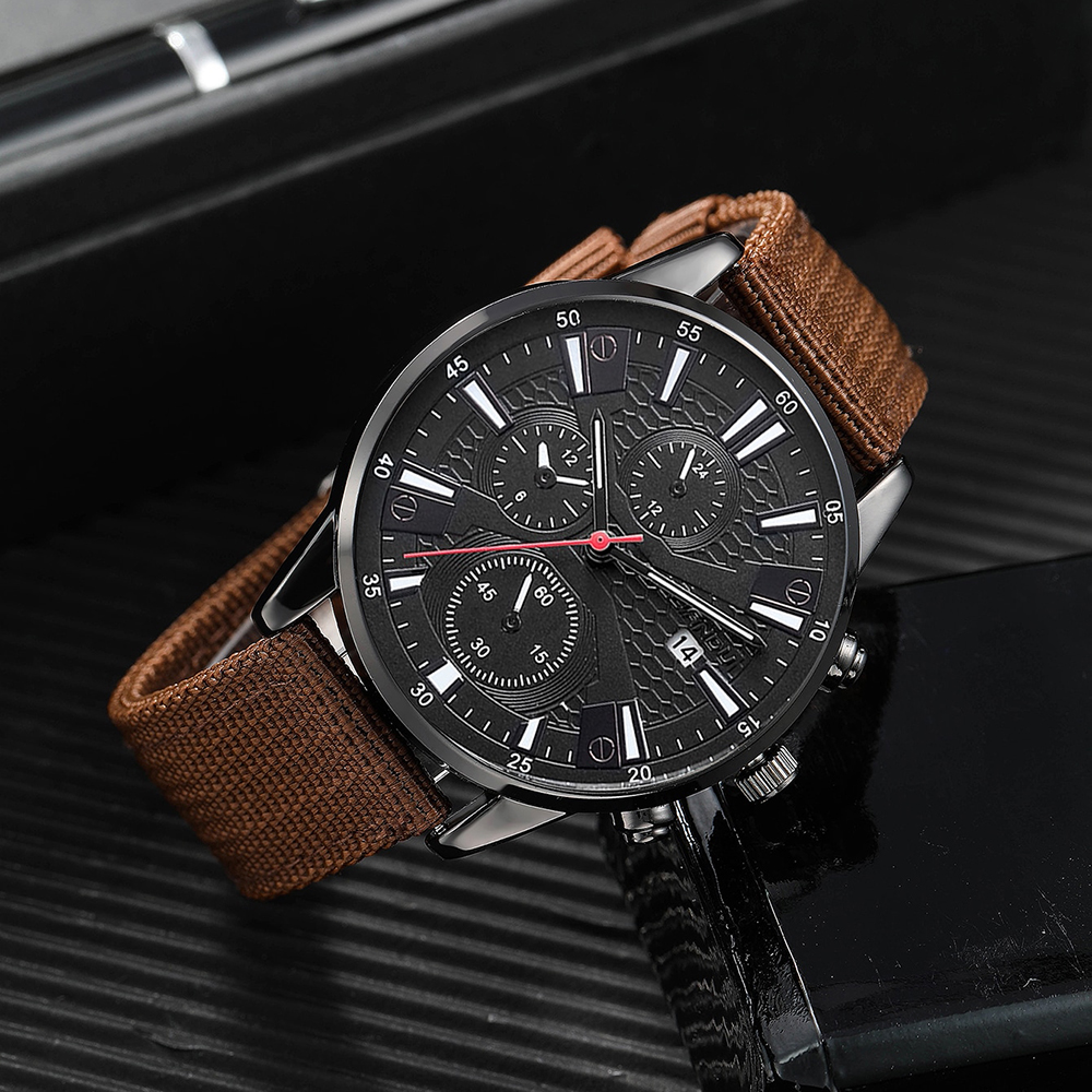 Fashion Solid Color Buckle Quartz Menu0027s Watches