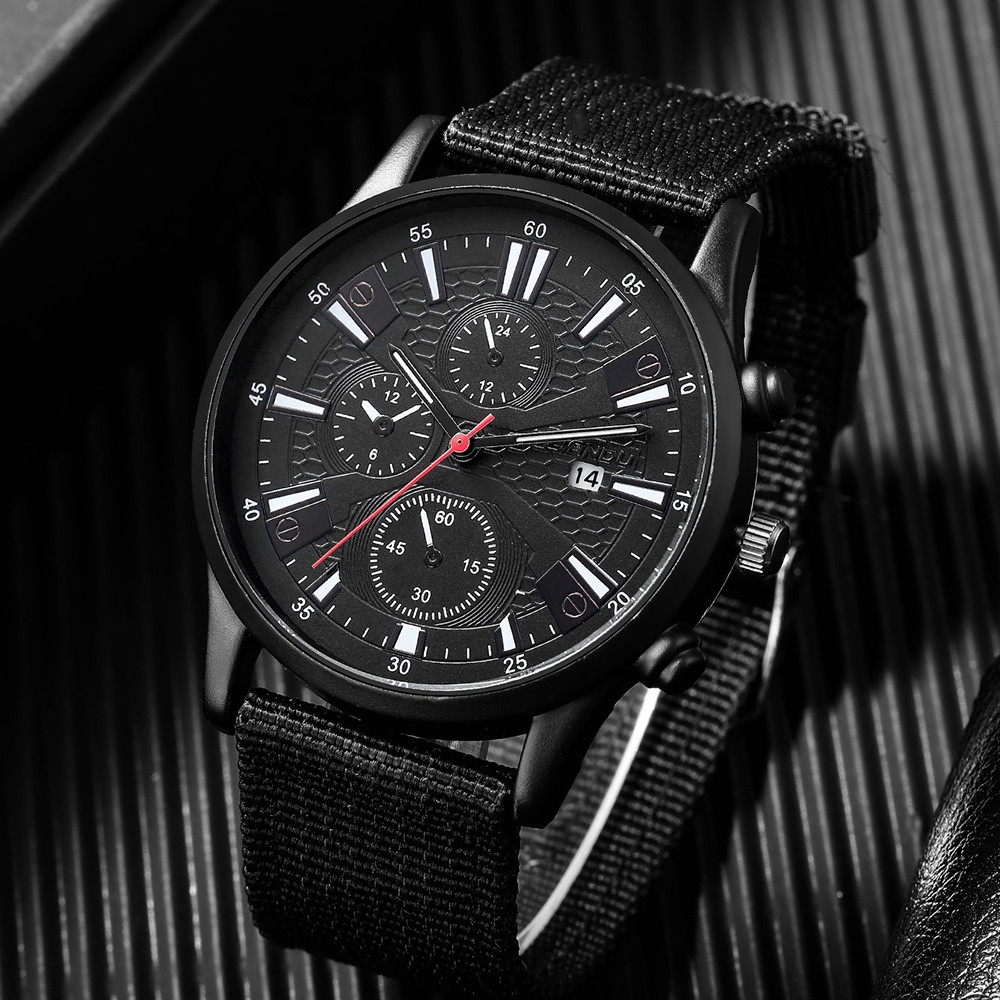 Fashion Solid Color Buckle Quartz Menu0027s Watches