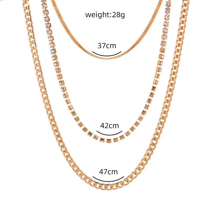 Fashion Solid Color Alloy Plating Womenu0027S Layered Necklaces 1 Piece