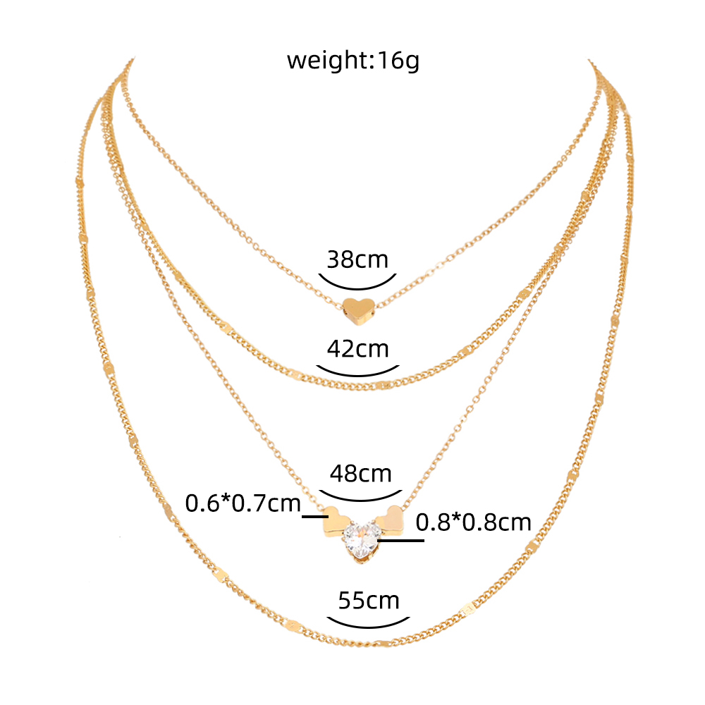 Elegant Round Letter Heart Shape Alloy Plating Alloy Womenu0027S Layered Necklaces 1 Piece