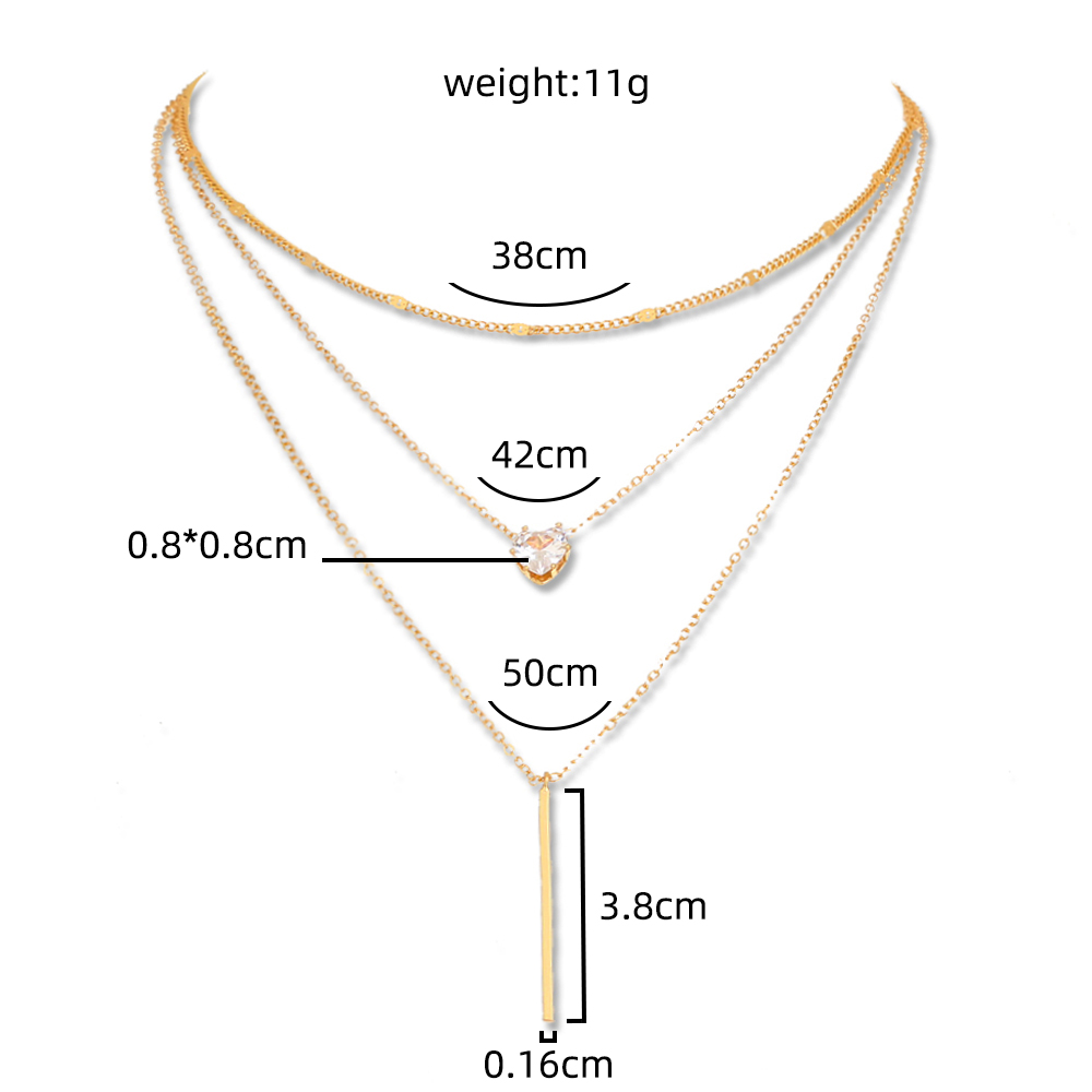 Elegant Round Letter Heart Shape Alloy Plating Alloy Womenu0027S Layered Necklaces 1 Piece