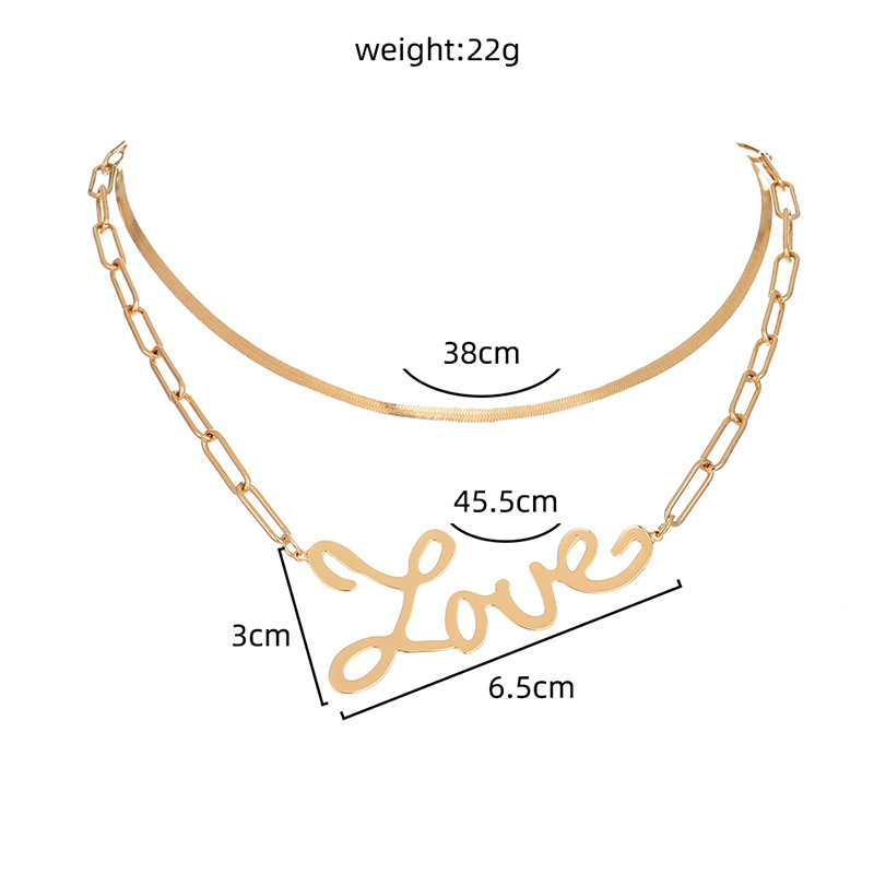 Elegant Round Letter Heart Shape Alloy Plating Alloy Womenu0027S Layered Necklaces 1 Piece