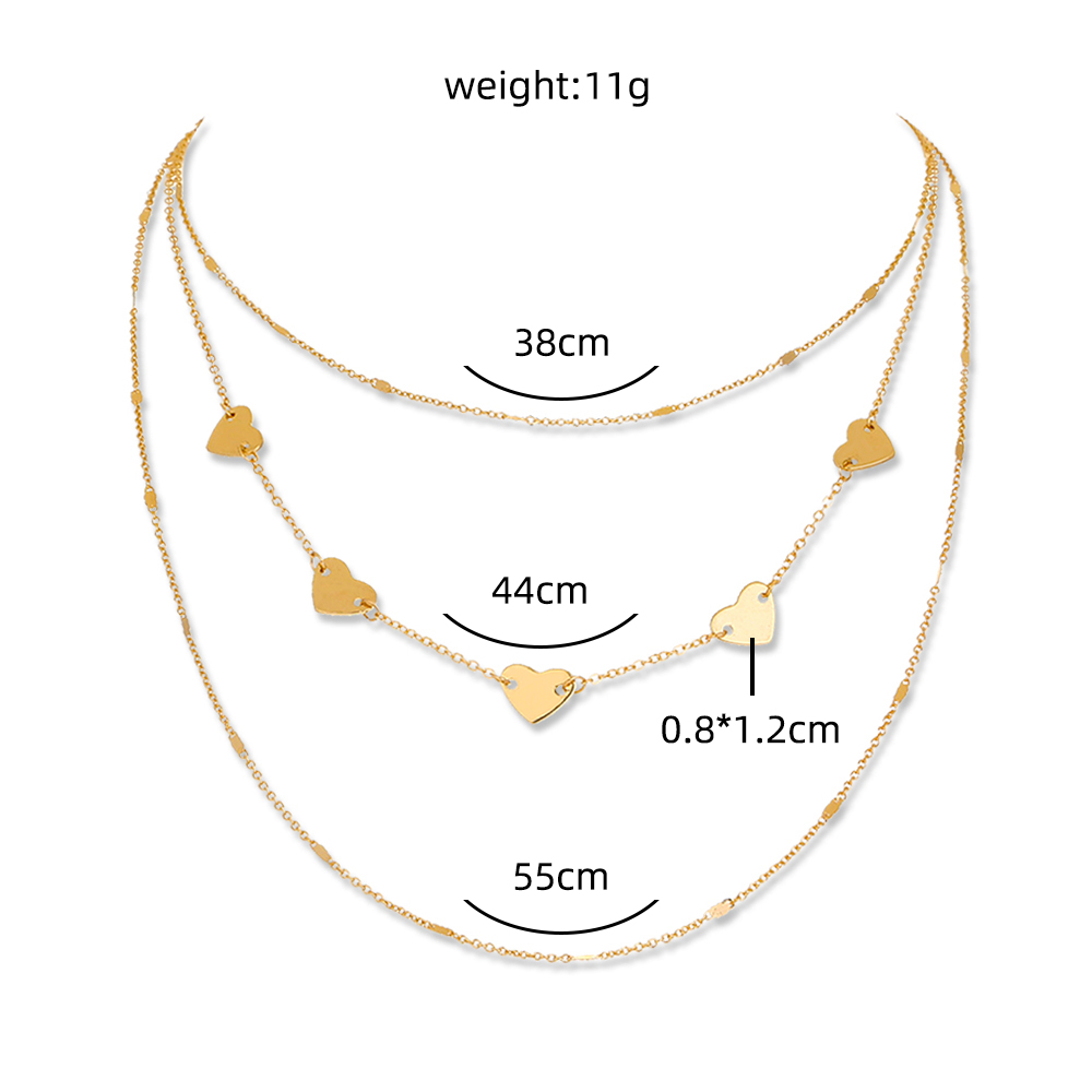 Elegant Round Letter Heart Shape Alloy Plating Alloy Womenu0027S Layered Necklaces 1 Piece