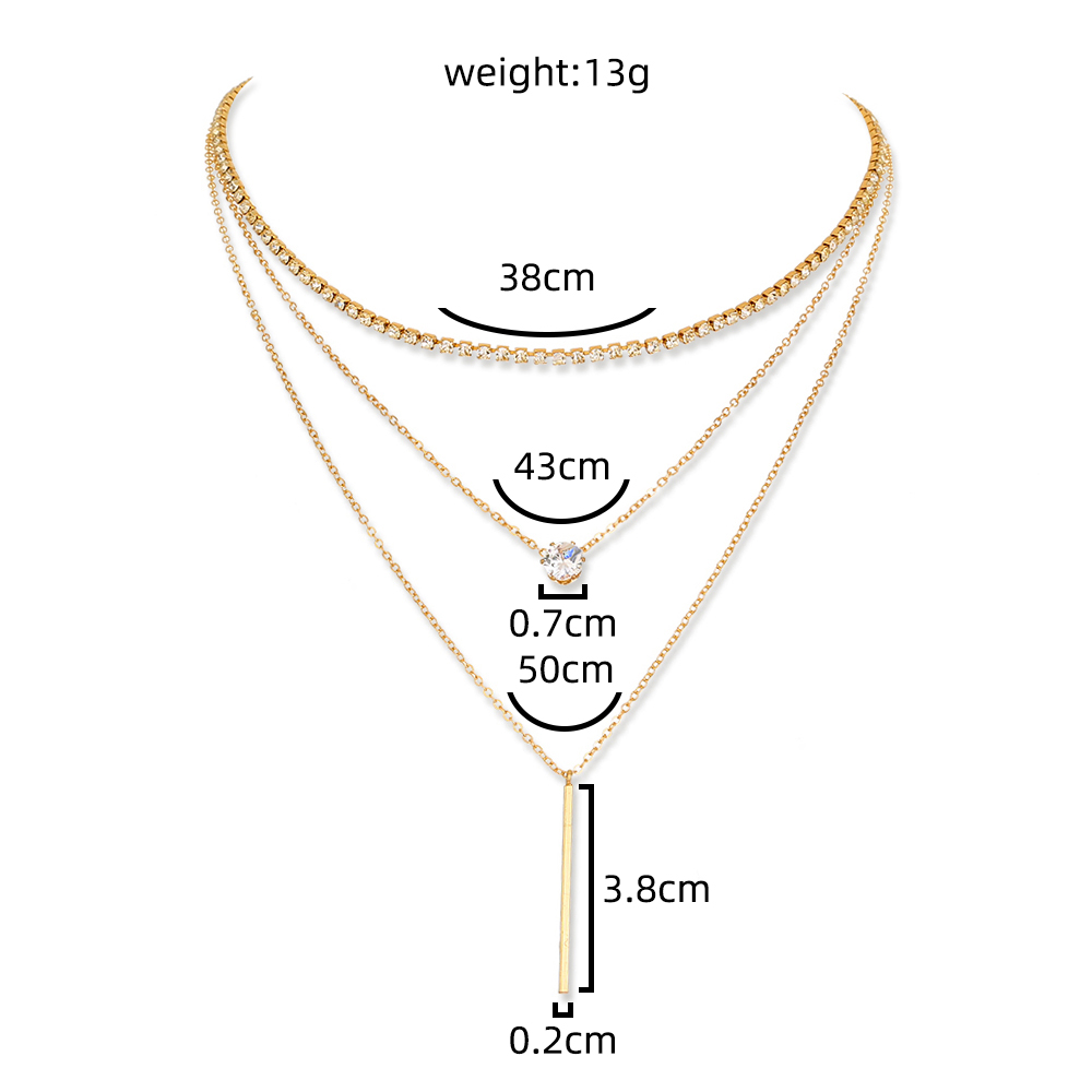 Fashion Solid Color Alloy Plating Inlay Natural Stone Womenu0027S Layered Necklaces 1 Piece