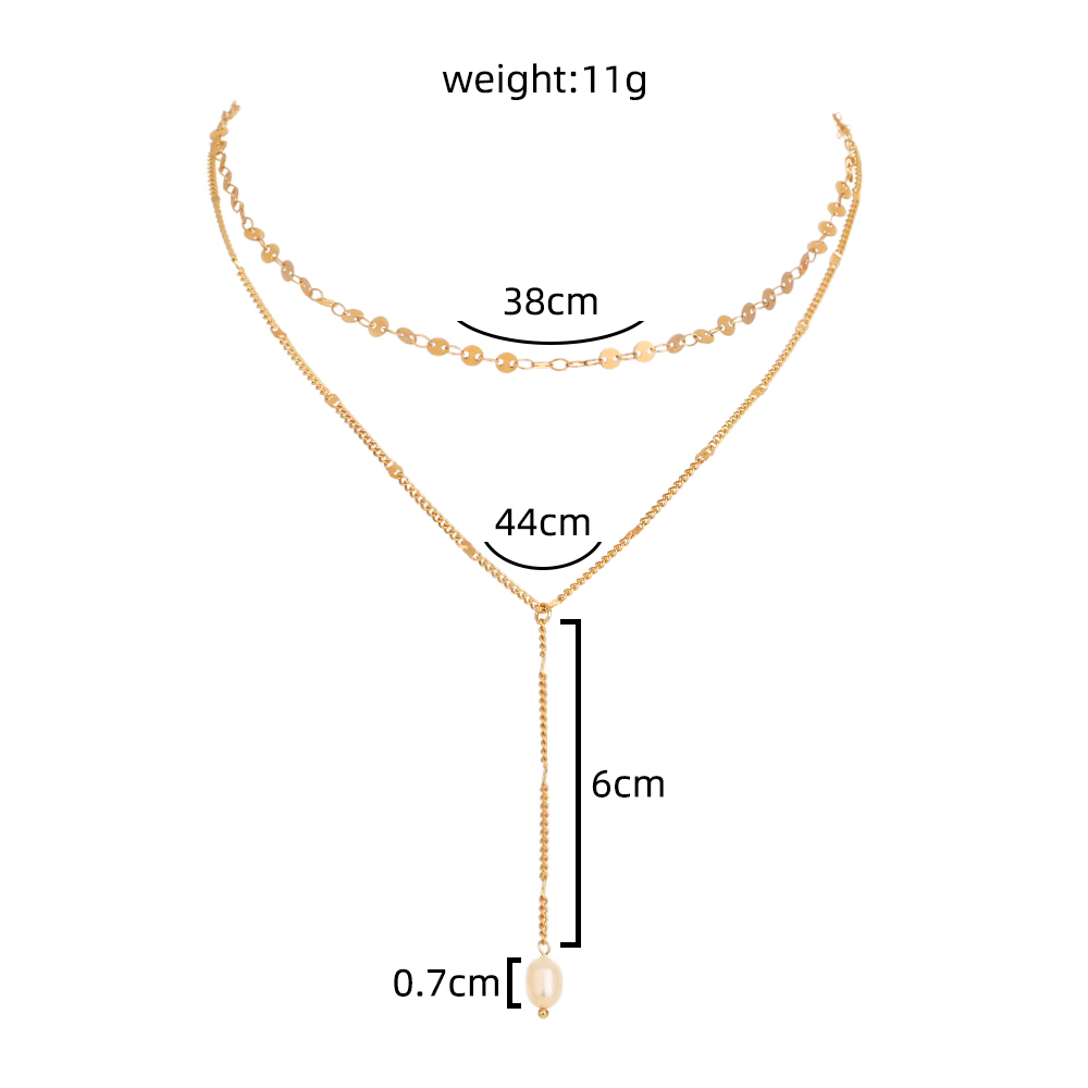 Fashion Solid Color Alloy Plating Inlay Natural Stone Womenu0027S Layered Necklaces 1 Piece