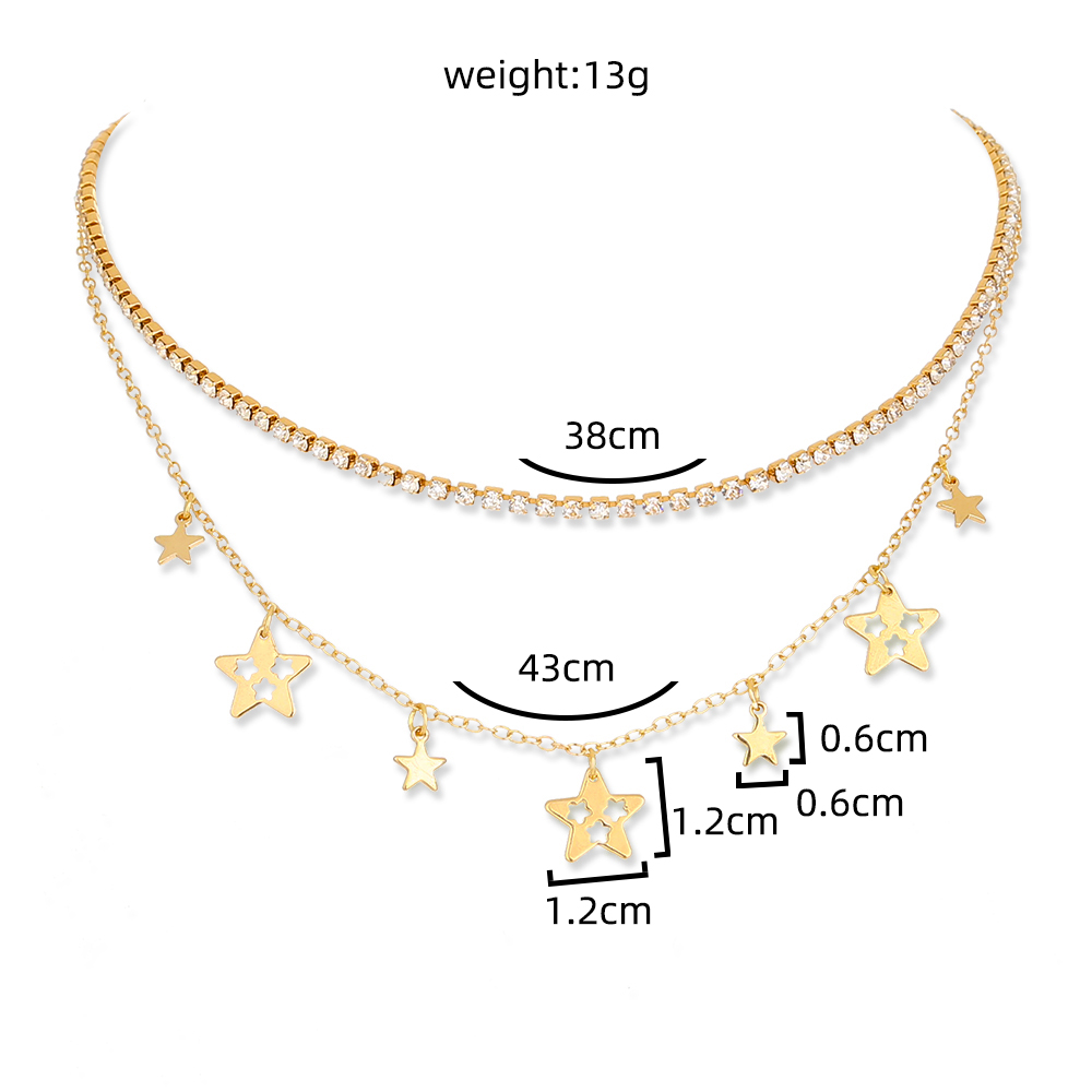 Fashion Solid Color Alloy Plating Inlay Natural Stone Womenu0027S Layered Necklaces 1 Piece