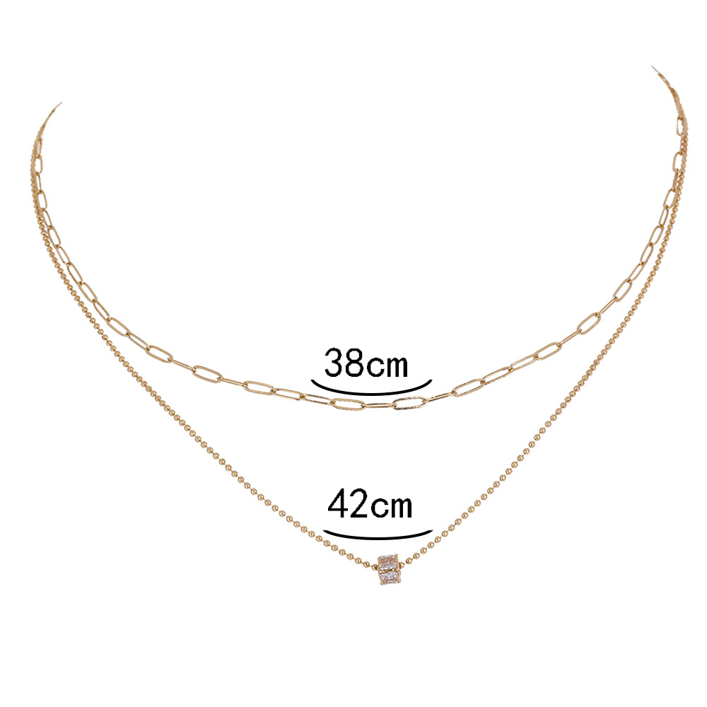 Fashion Solid Color Alloy Plating Inlay Natural Stone Womenu0027S Layered Necklaces 1 Piece