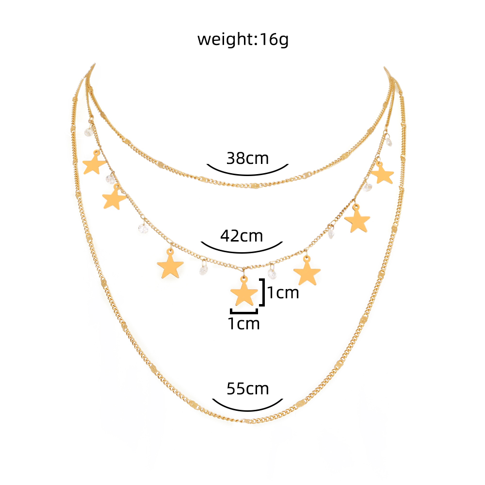 Fashion Solid Color Alloy Plating Inlay Natural Stone Womenu0027S Layered Necklaces 1 Piece