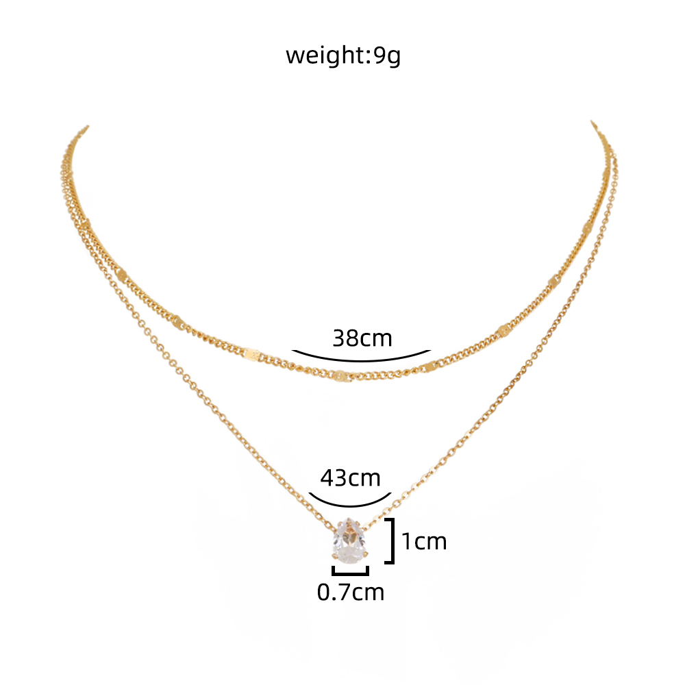 Fashion Solid Color Alloy Plating Inlay Natural Stone Womenu0027S Layered Necklaces 1 Piece