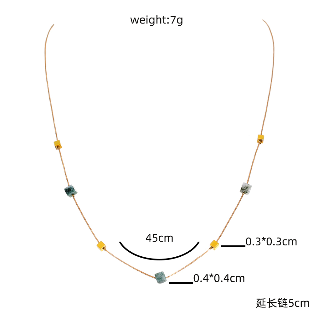 Fashion Solid Color Alloy Plating Inlay Natural Stone Womenu0027S Layered Necklaces 1 Piece