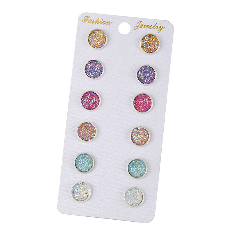 Sweet Geometric Alloy Inlay Artificial Pearls Womenu0027S Ear Studs 6 Pairs