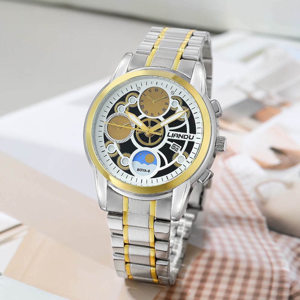 Fashion Round Double Side Snaps Quartz Menu0027s Watches