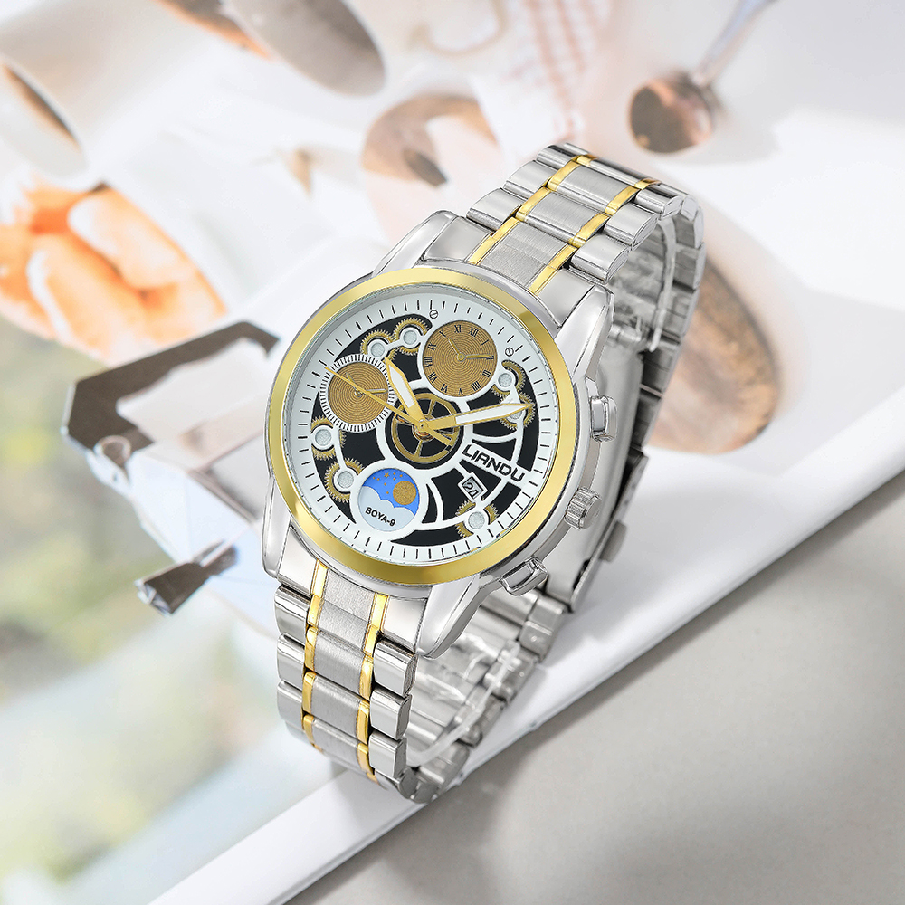 Fashion Round Double Side Snaps Quartz Menu0027s Watches