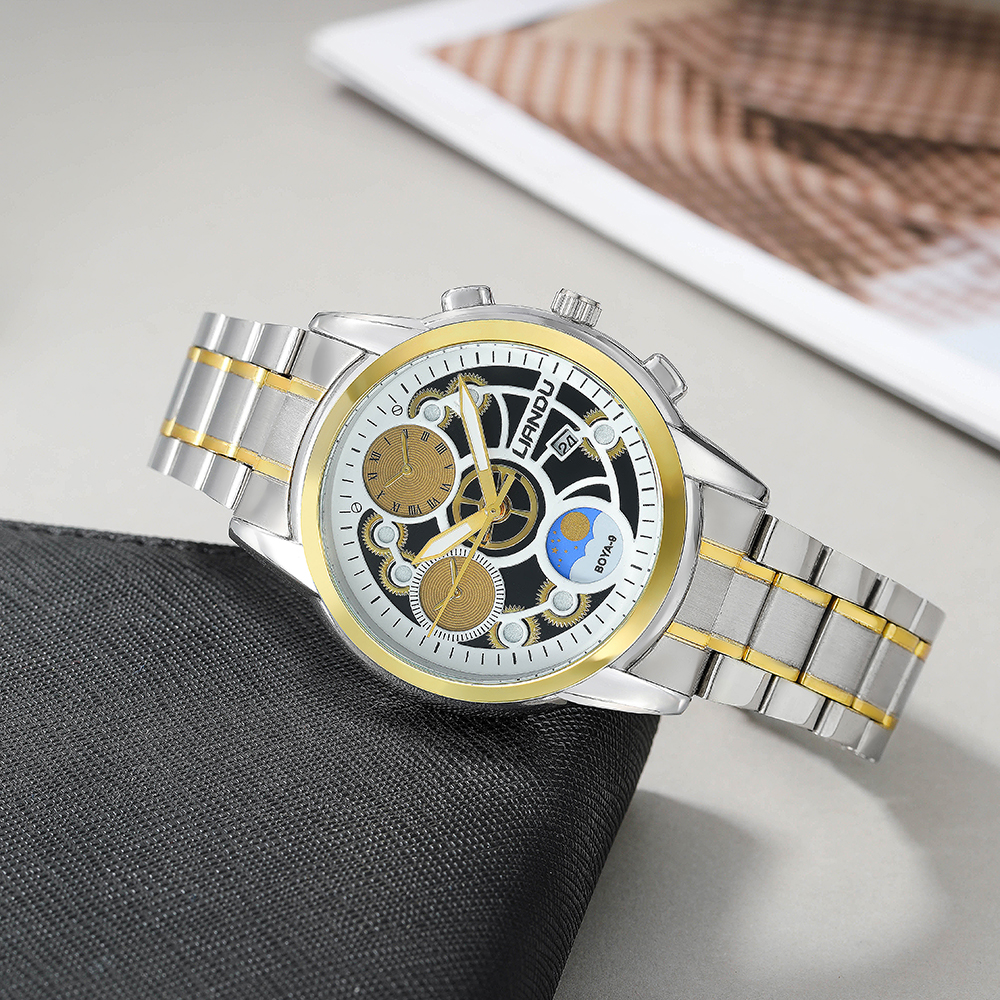 Fashion Round Double Side Snaps Quartz Menu0027s Watches