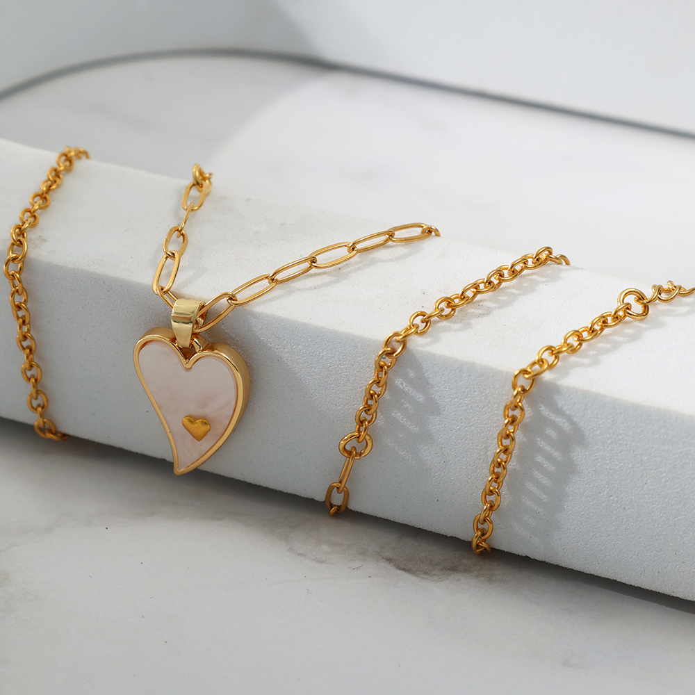 Fashion Heart Shape Stainless Steel Pendant Necklace 1 Piece