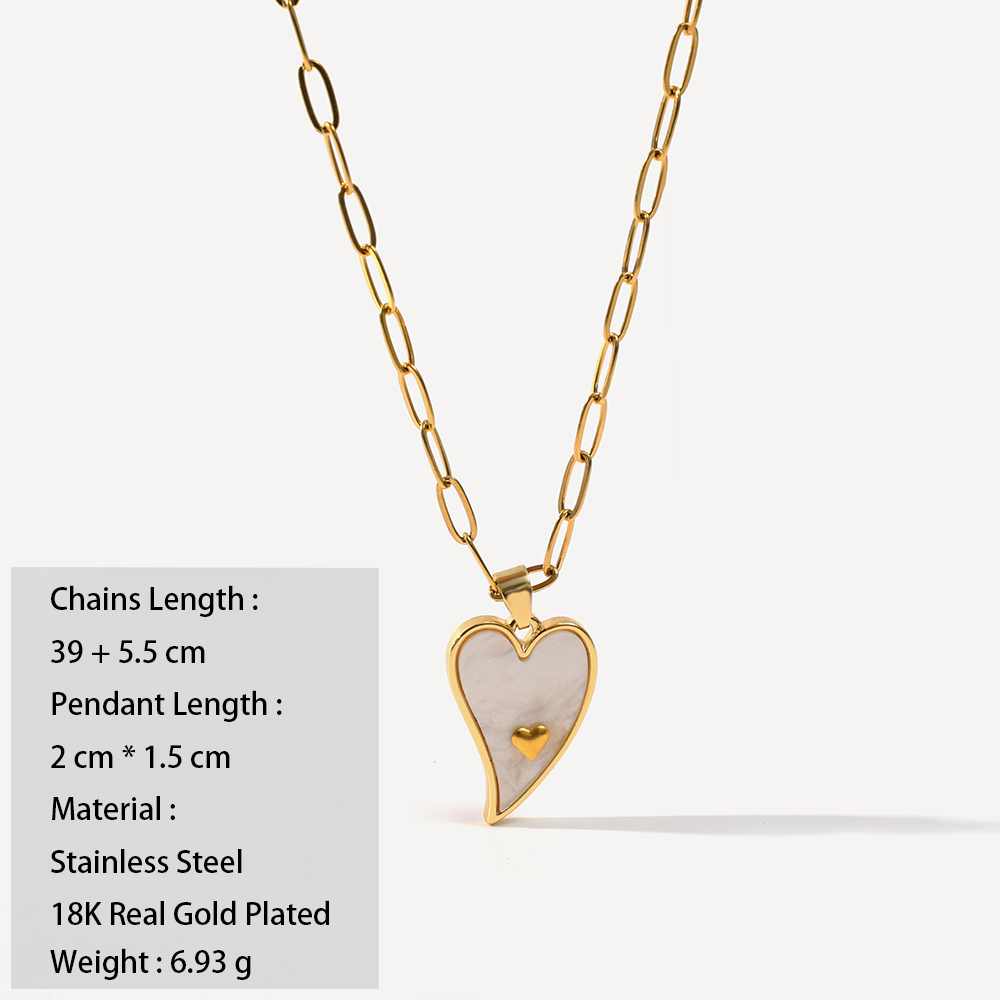 Fashion Heart Shape Stainless Steel Pendant Necklace 1 Piece
