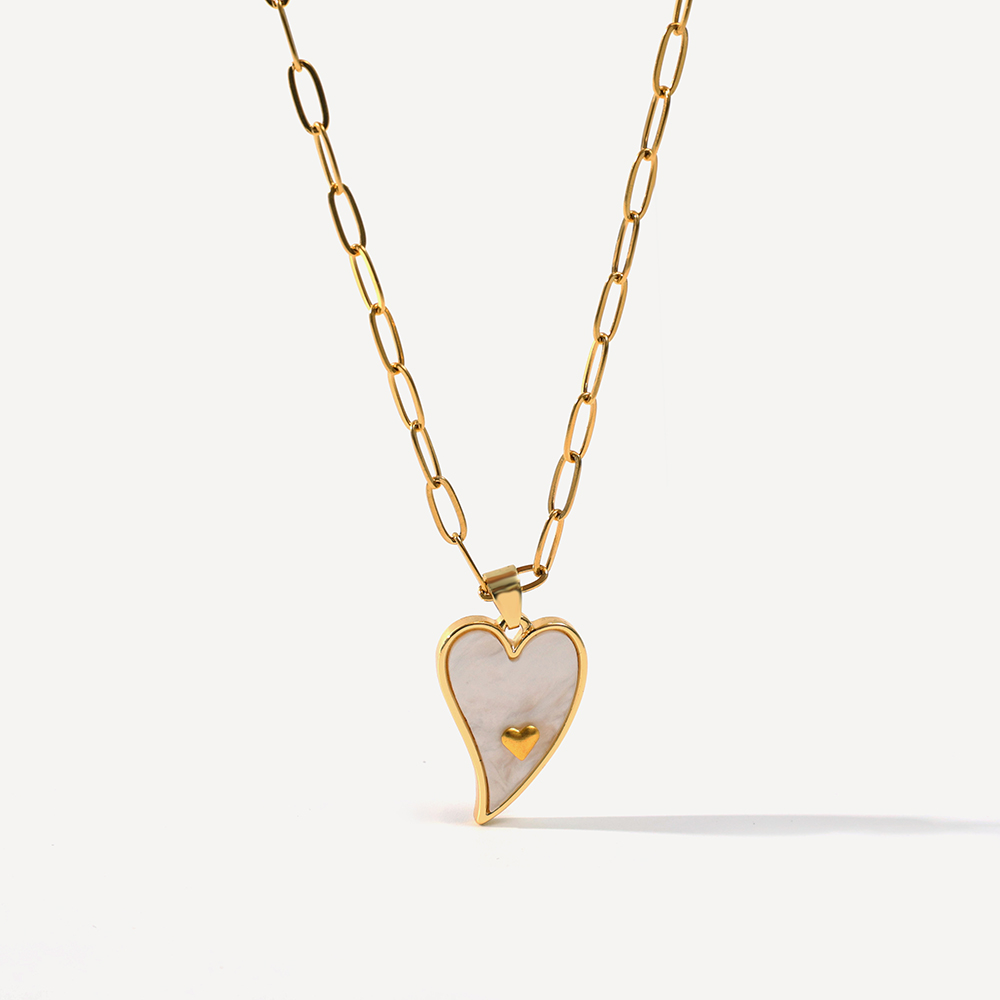 Fashion Heart Shape Stainless Steel Pendant Necklace 1 Piece