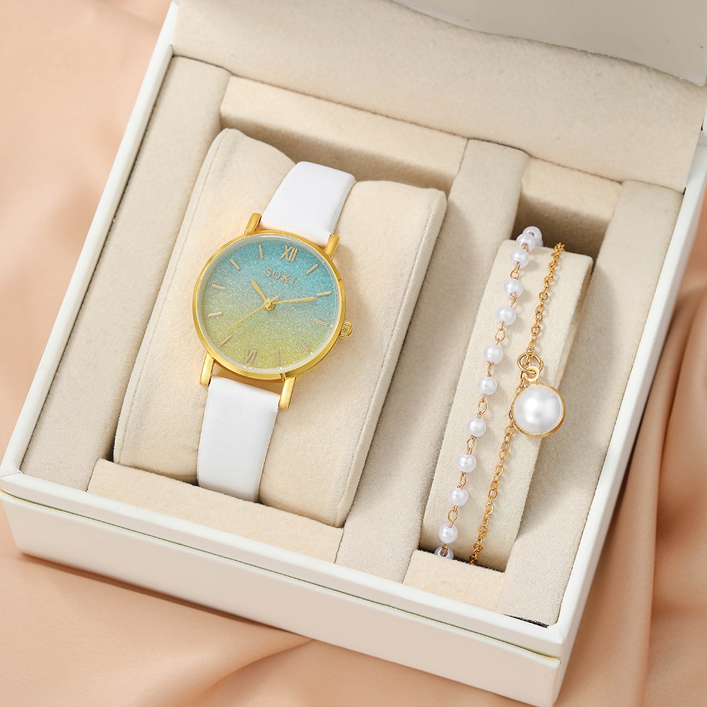 Fashion Gradient Color Buckle Quartz Womenu0027s Watches