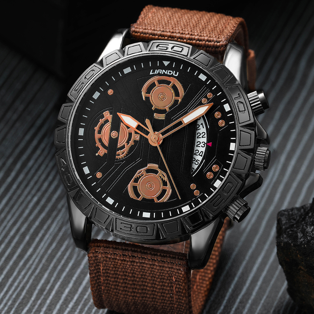 Fashion Solid Color Buckle Quartz Menu0027s Watches