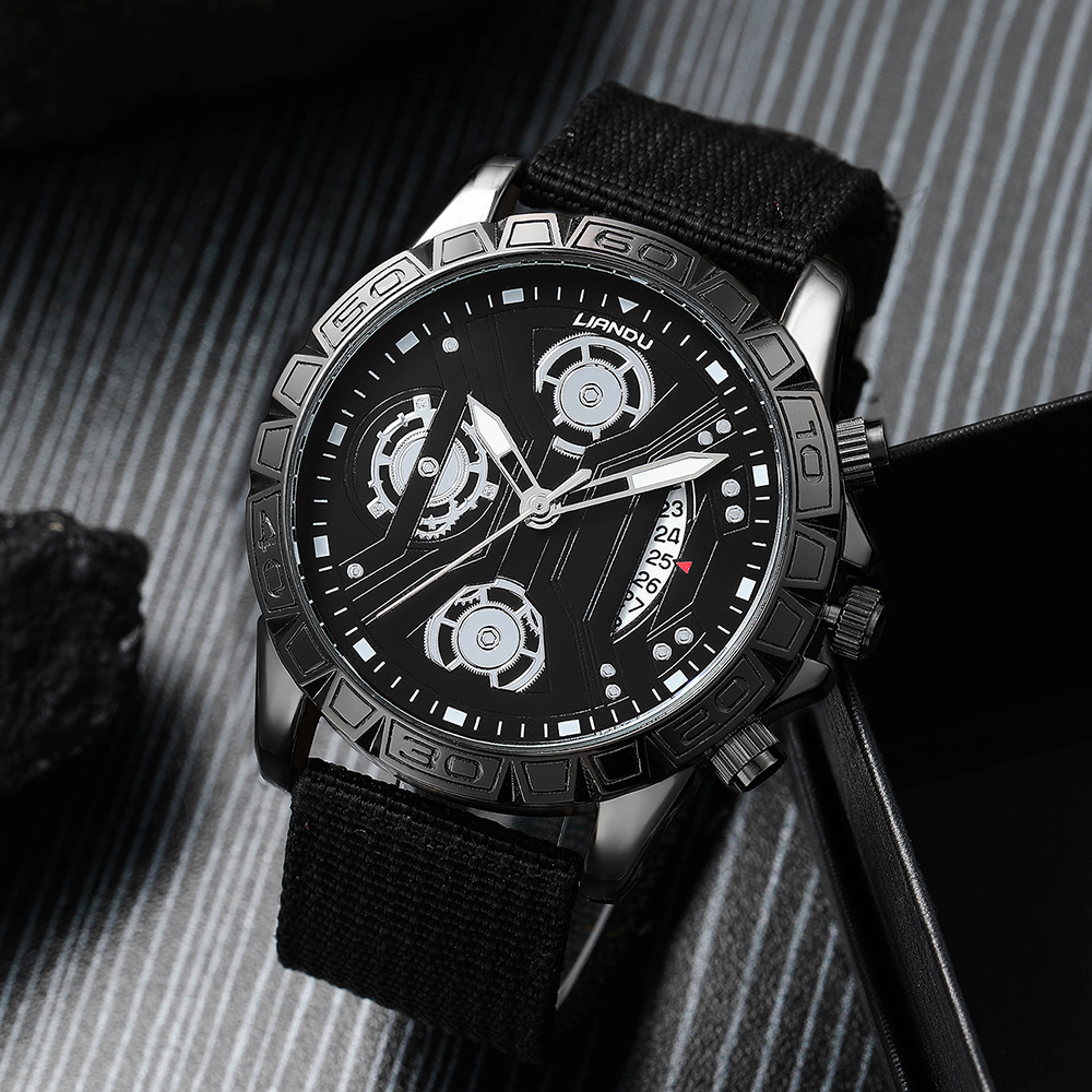 Fashion Solid Color Buckle Quartz Menu0027s Watches