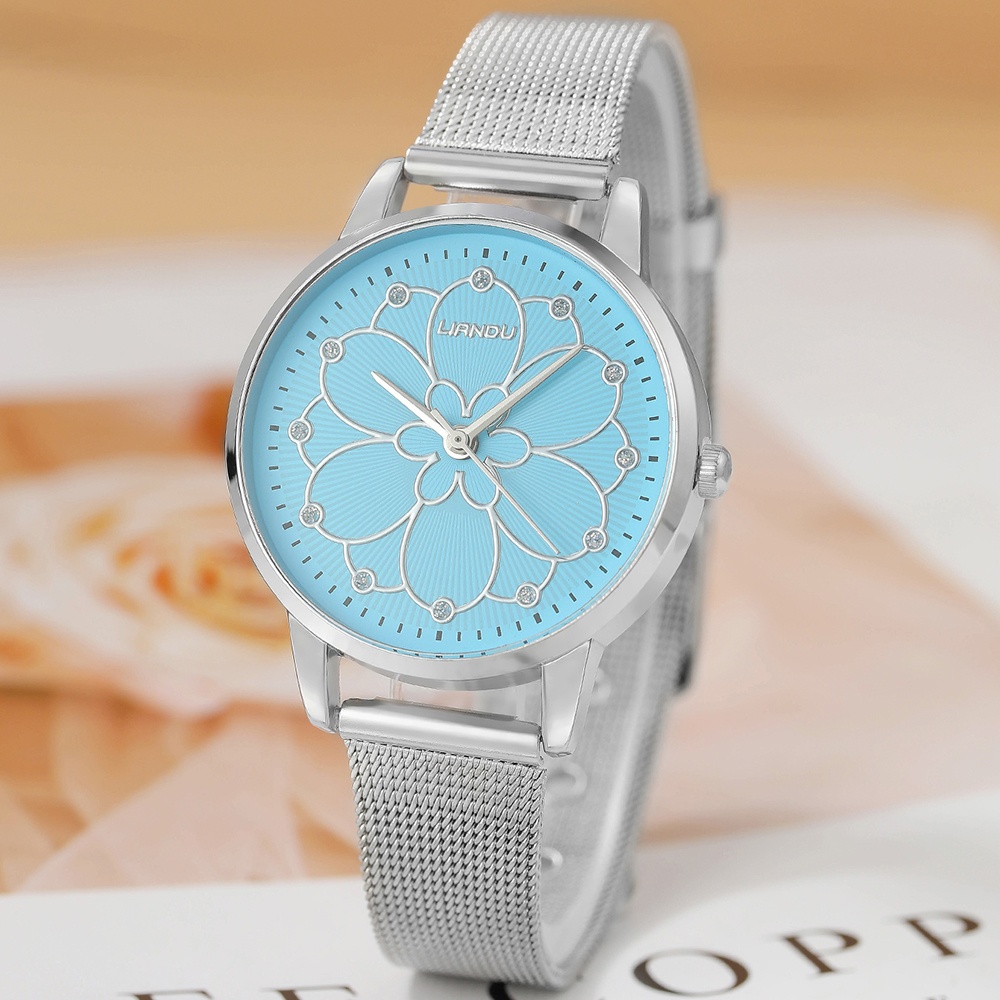Fashion Flower Buckle Quartz Womenu0027s Watches