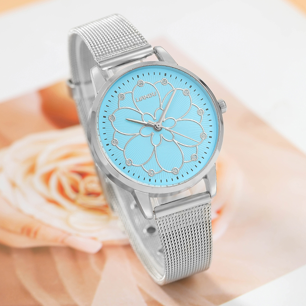 Fashion Flower Buckle Quartz Womenu0027s Watches