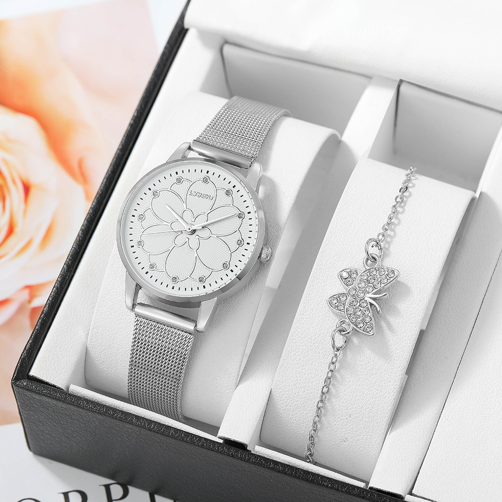 Fashion Flower Buckle Quartz Womenu0027s Watches