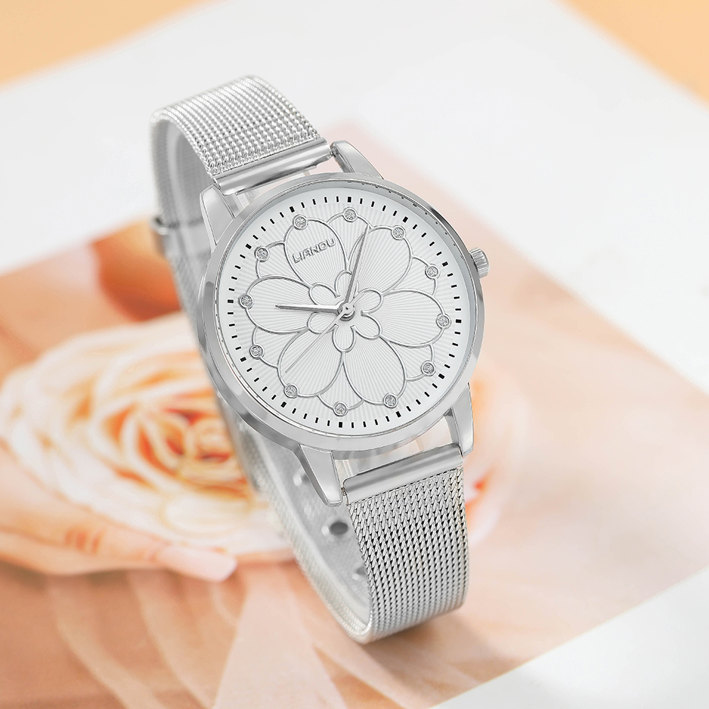 Fashion Flower Buckle Quartz Womenu0027s Watches