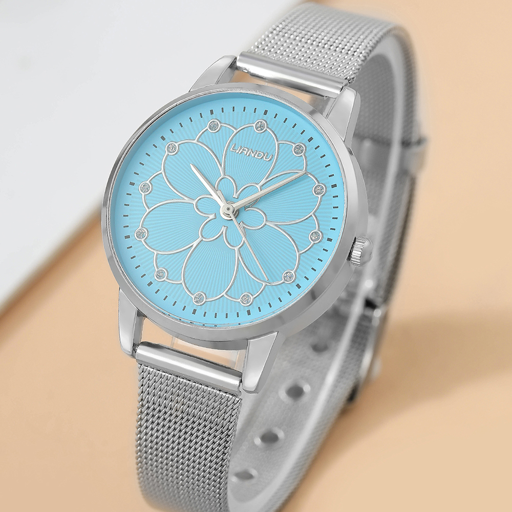 Fashion Flower Buckle Quartz Womenu0027s Watches