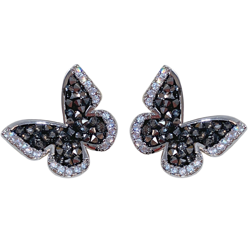 Fashion Butterfly Alloy Rhinestone Womenu0027S Ear Studs 1 Pair