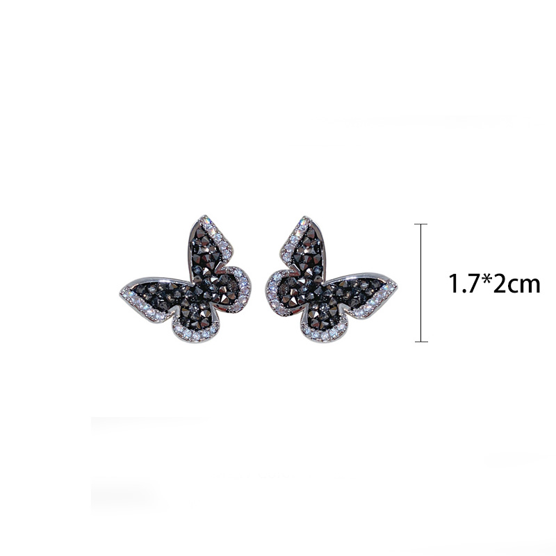 Fashion Butterfly Alloy Rhinestone Womenu0027S Ear Studs 1 Pair