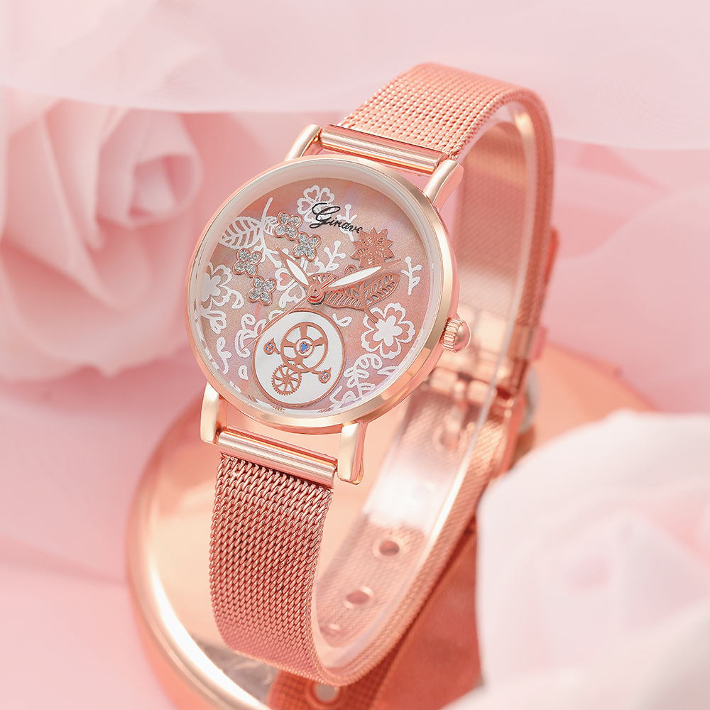 Fashion Flower Buckle Quartz Womenu0027s Watches