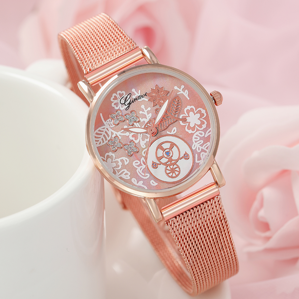 Fashion Flower Buckle Quartz Womenu0027s Watches
