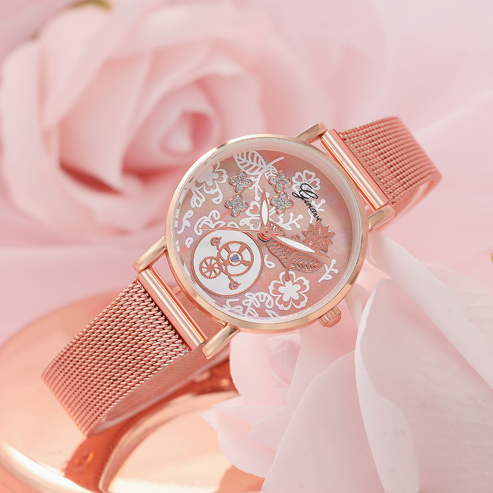 Fashion Flower Buckle Quartz Womenu0027s Watches