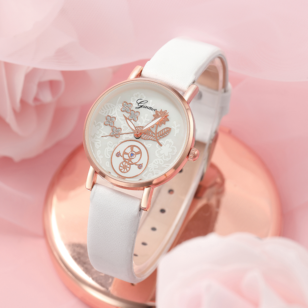 Fashion Flower Buckle Quartz Womenu0027s Watches