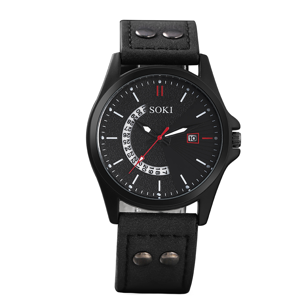 Fashion Solid Color Buckle Quartz Menu0027s Watches