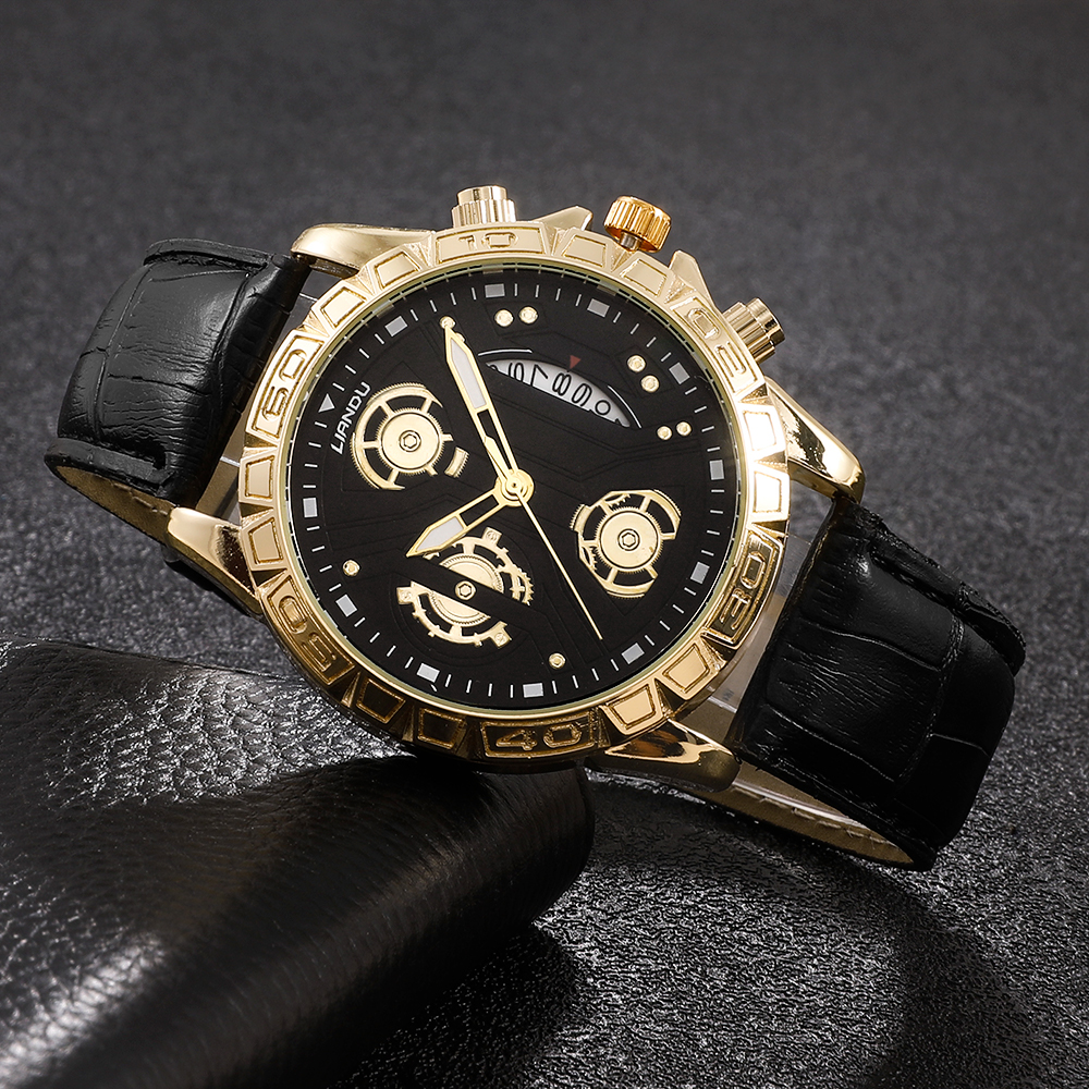 Fashion Round Buckle Quartz Menu0027s Watches