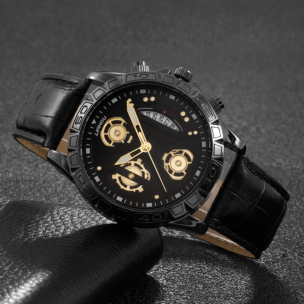 Fashion Round Buckle Quartz Menu0027s Watches