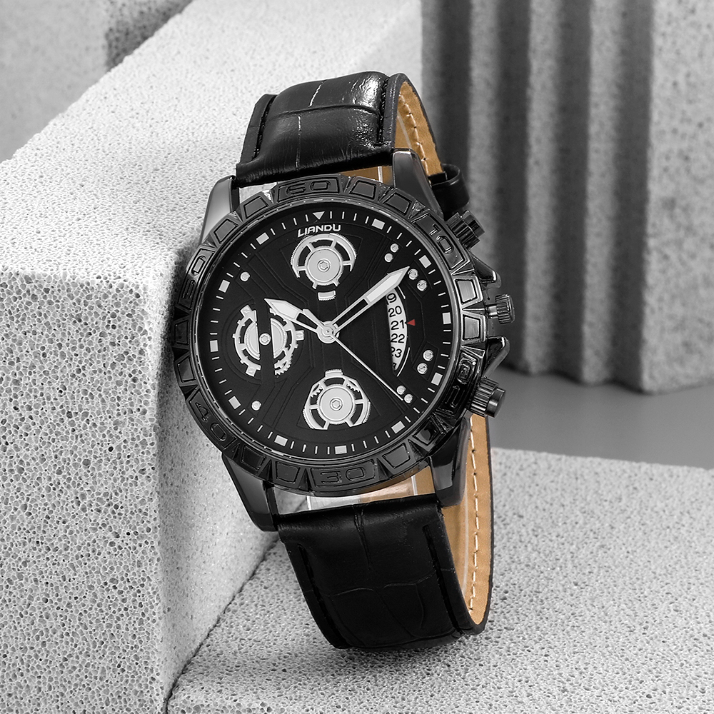 Fashion Round Buckle Quartz Menu0027s Watches